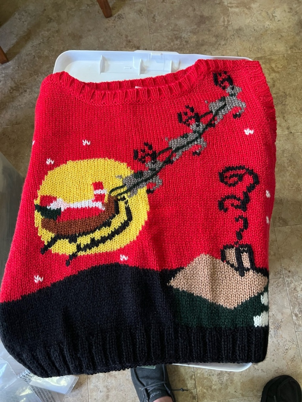 Etage Red Knit Sweater Top